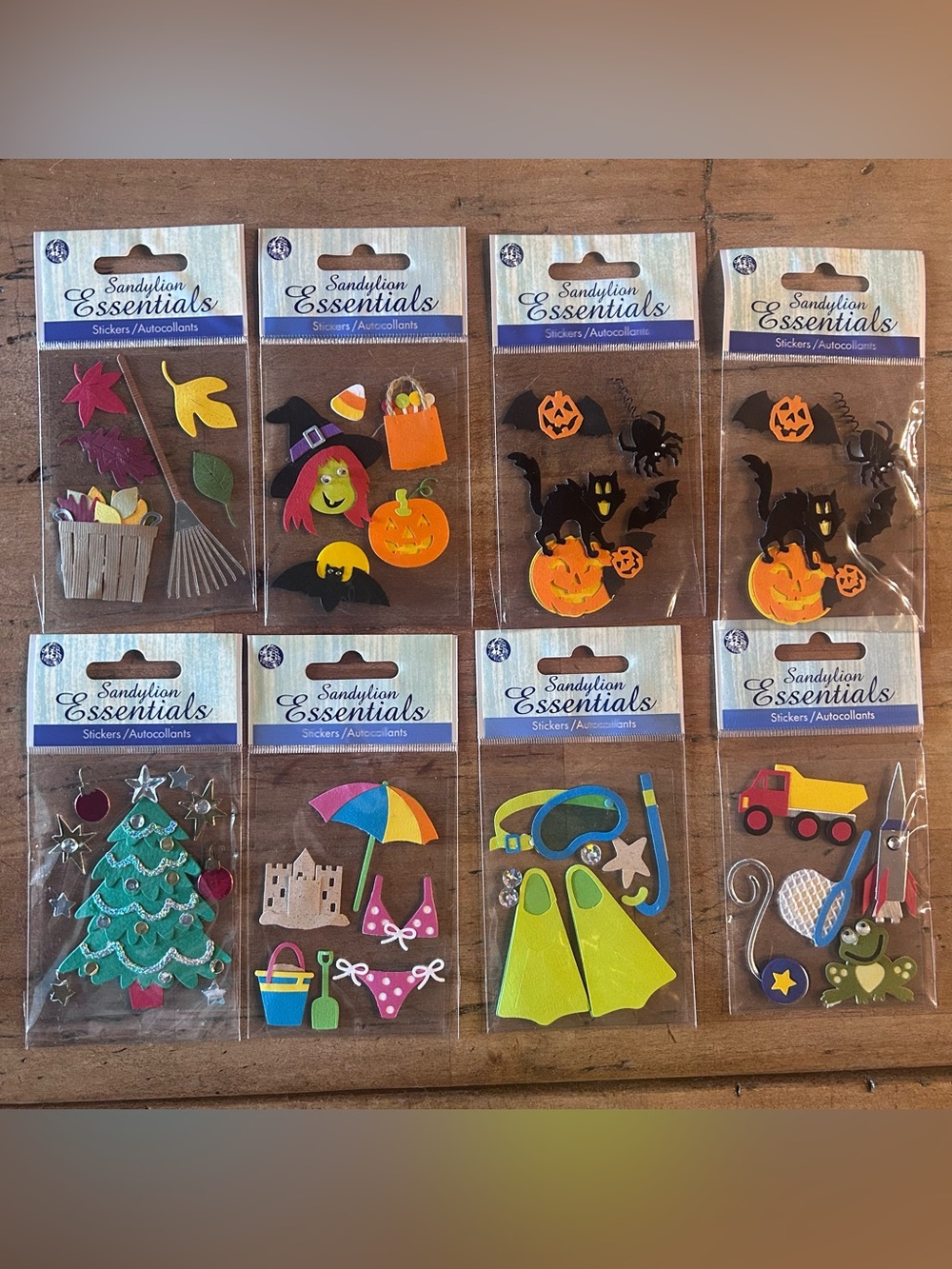 Lot 8 Sandylion Essentials Stickers NIP Holiday Fall Halloween Christmas Summer